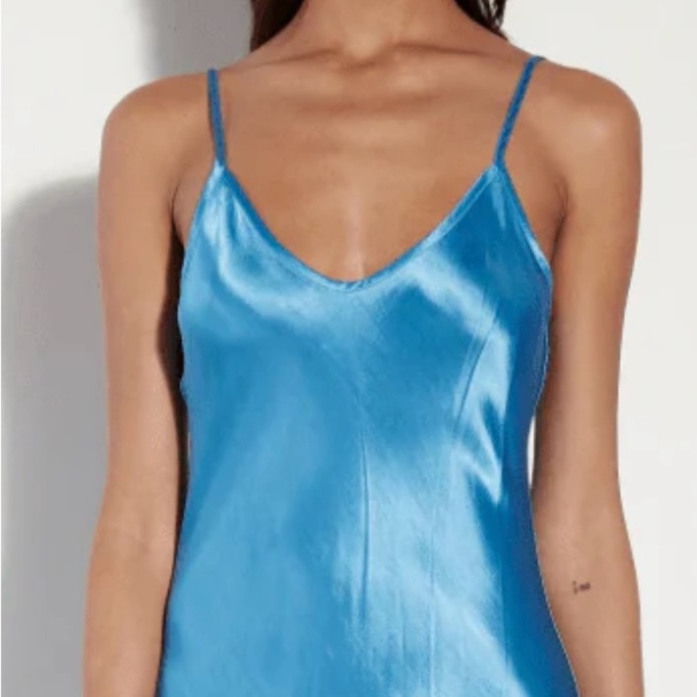 Enza Costa Satin Tank Dress in the color pool size medium